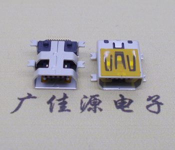 苏州迷你USB插座,MiNiUSB母座,10P/全贴片带固定柱母头