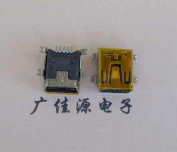 苏州MINI USB 5P 接口 母座 全贴带麦拉 高9.6带0.9柱子