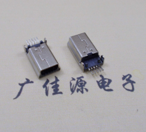 苏州MINI USB公头 5pin端子贴板带柱 10.7mm体长