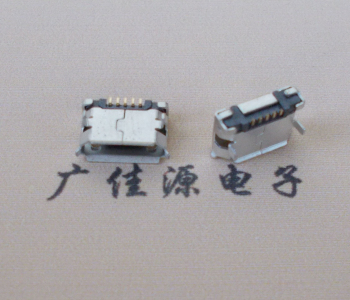苏州Micro USB卷口 B型(无柱）插板脚间距6.4普通端子
