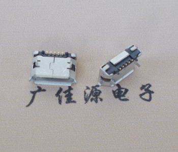苏州Micro USB 5pin接口 固定脚距6.4插板有柱卷边