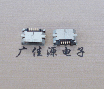 苏州Micro USB平口全贴板 鱼叉脚5.0长带定位柱加焊盘