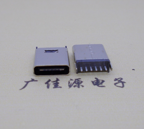 苏州直立式插板Type-C6p母座连接器高H=10.0mm