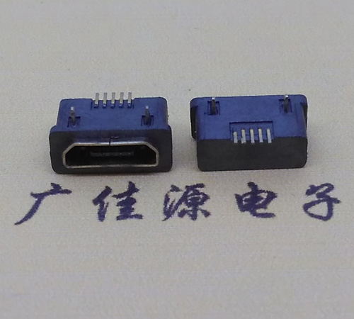 苏州MICRO USB5p防水接口 90度卧式 两脚插板牢固
