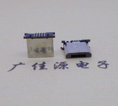 苏州MICRO USB 5P公头短体5.6mm立贴带柱无卡勾