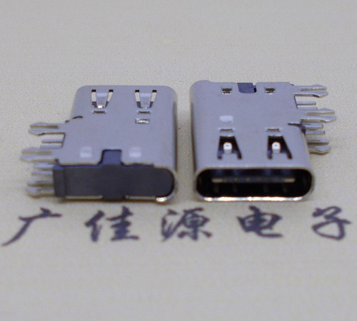 苏州侧插USB3.1接头座子.90度type-c母座.6p侧插连接器