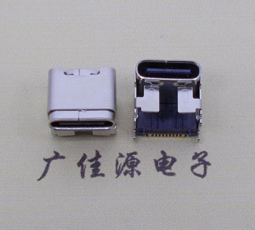 苏州type c16p四脚插板单排贴片板上垫高母座H=5.9、9.5mm