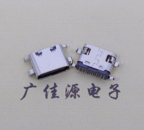 苏州type c16p沉板母座破板0.8mm/1.0mm/1.2mm/1.6mm四脚插板端子SMT总体长度L=6.5mm